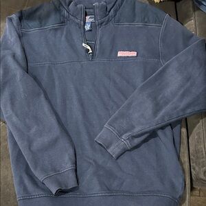 Vineyard Vines Men's Quarter Zip Sweatshirt in Navy Blue M